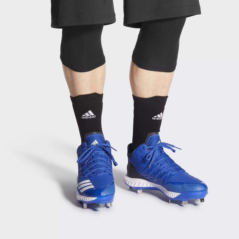 Adidas Icon Bounce Mid Spikes De Beisbol Azules Para Hombre (MX-71155)